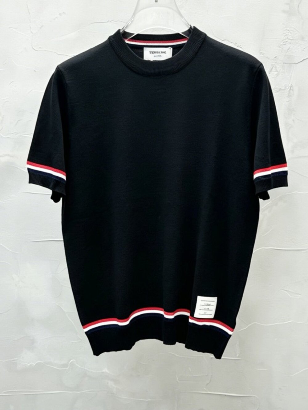 Thom Browne BlackColor-Blocked Knit Polo Shir